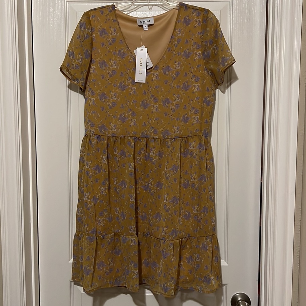 NWT Gilli Womens Floral Tiered Dress